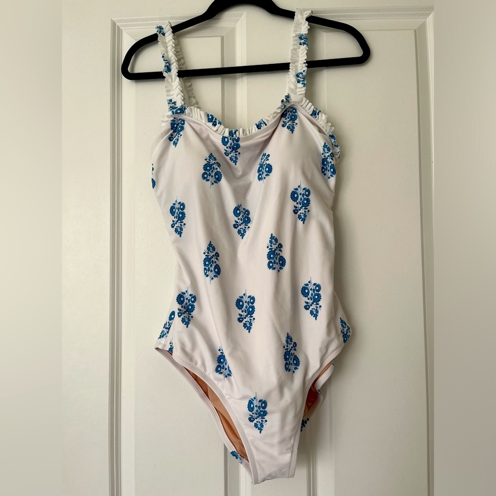 NEW J. Crew swimsuit blue & white floral!